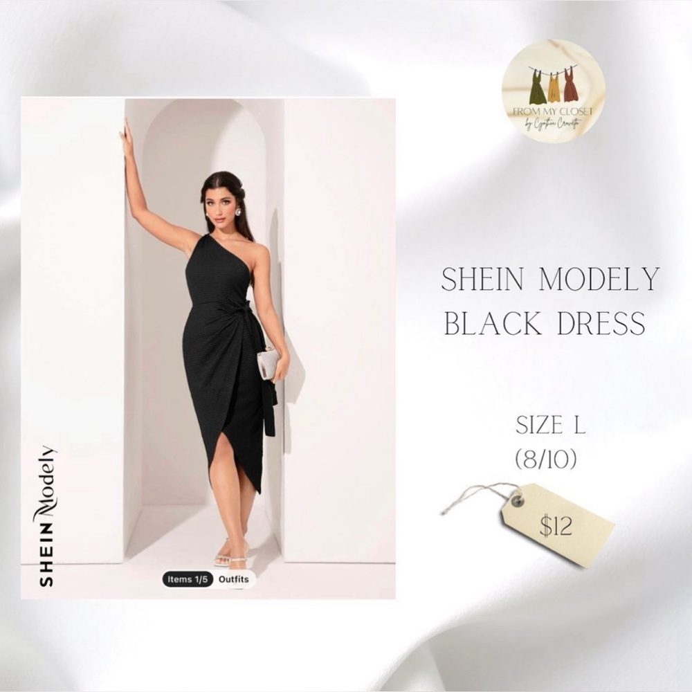 NEW 🛍️ SHEIN MODELY BLACK ONE SHOULDER DRESS 🛍️
NEW